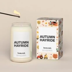 Autumn Hayride Candle -Homesick Fragrance Sales HMS.AutumnHayride.Candle.Ecom .1.Hover