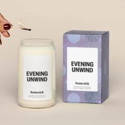 Evening Unwind Candle -Homesick Fragrance Sales HMS.EveningUnwind.Candle.Ecom .1.Hover