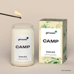 Girl Scout Camp Candle -Homesick Fragrance Sales HMS.GirlScouts.Candle.Ecom .PDP .2