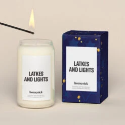 Latkes And Lights Candle 7 Latkes And Lights Candle -Homesick Fragrance Sales HMS.LatkesAndLights.Candle.Ecom .1.Hover