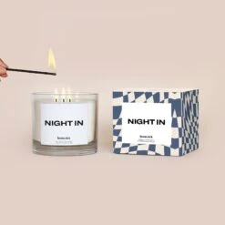 Night In 3-Wick Candle -Homesick Fragrance Sales HMS.NightIn.Candle.Ecom .1.Hover