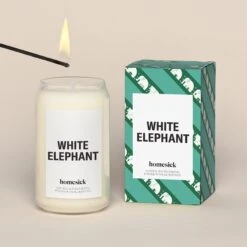 White Elephant Candle -Homesick Fragrance Sales HMS.WhiteElephant.Candle.Ecom .1.Hover